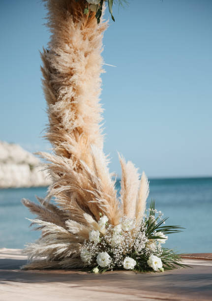 istock Beautiful wedding arch on the beach 2192926680