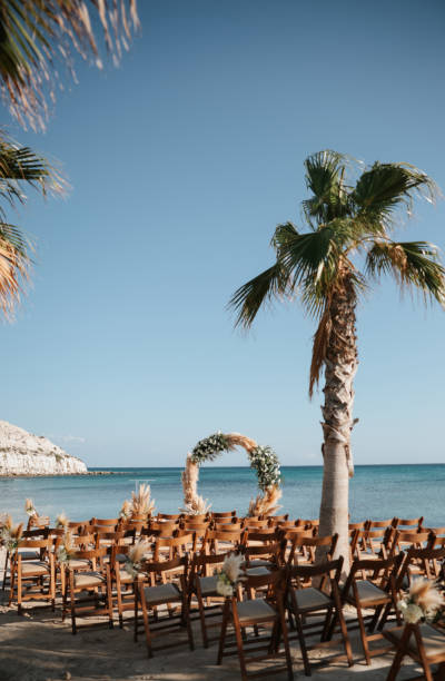 istock Beautiful wedding arch on the beach 2192927392