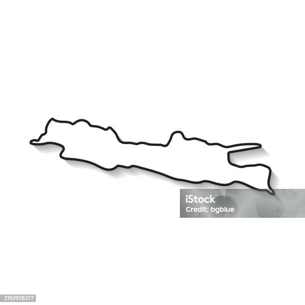 Java Map With Black Outline And Shadow On White Background Ilustrasi ...