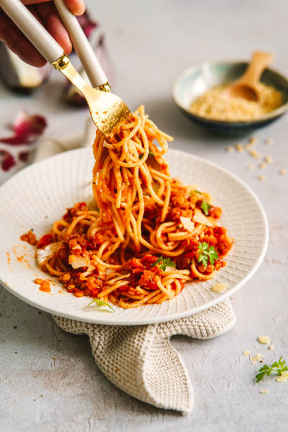 istock Red Lentil Bolognese with Spaghetti 2192935933