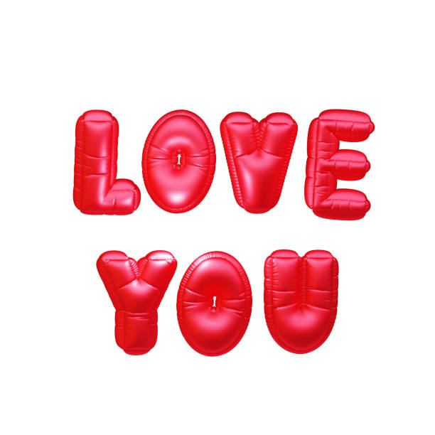 Happy Valentine's Day Banner Greeting Card Heart Shape on white background. 3d render.