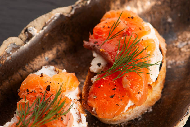 istock Fresh sandwich with gravlax salmon 2192937018