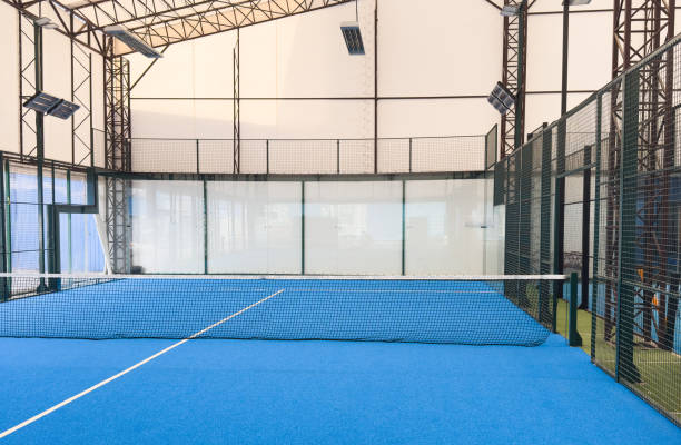 istock Padel court with lines and net indoor 2192939510