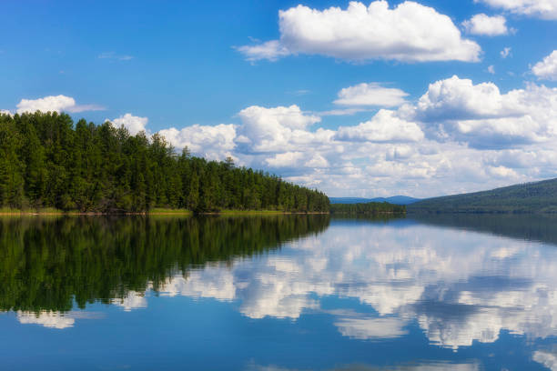 Summer landscape. Russia, Tuva Republic, Lake Azas