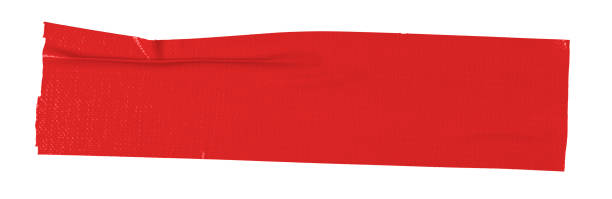 istock Red adhesive sticky tapes isolated cutouts in white background. 2192941087