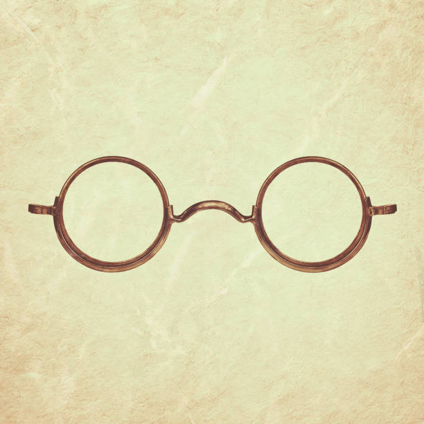 Retro styled image of vintage circular eyeglasses