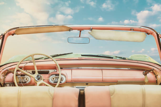 Vintage classic open American cabriolet car