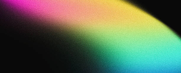 istock Grainy noisy background, abstract color gradient shape, vibrant glowing rainbow yellow green pink blue black noise texture banner design 2192944252