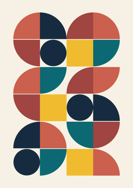 istock Retro artwork of vector abstract symbols with colorful geometric shapes. Modern aesthetic minimalist art 2192946945
