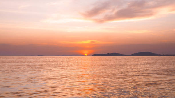 istock View of sea with during sunset for nature background 2192948653