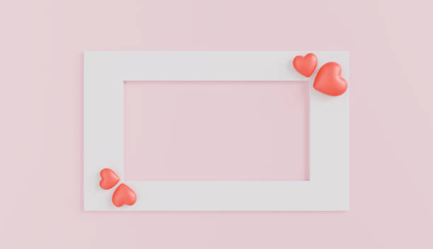 istock Romantic Pink Background with White Frame and Coral Hearts Valentines Day Design 2192949325