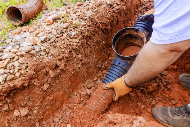 istock It is necessary to replace an underground storm sewer pipe because it has been damaged a is unable to collect rainwater. 2192960379