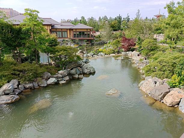istock A pond with stones in a Japanese garden. 2192962635