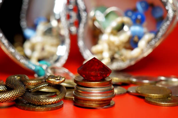 Overflowing jewelry box or treasure chest.