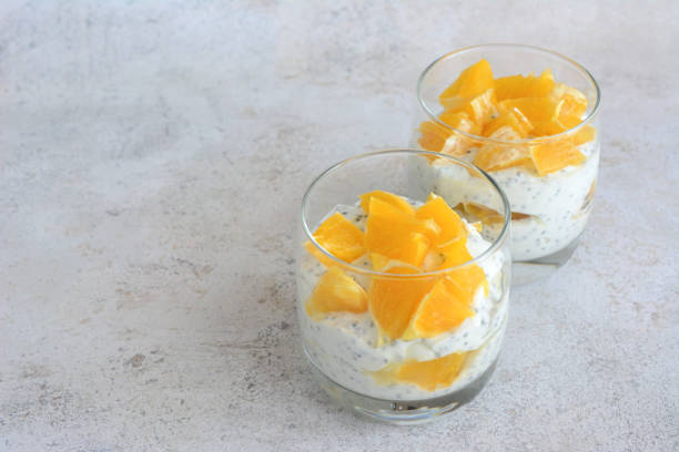 istock a healthy brunch with chia pudding and orange fruit copy space 2192964756