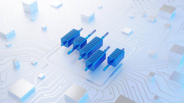 istock Financial Candle Chart 3d Symbol on an Abstract Digital Circuit Board 2192971887
