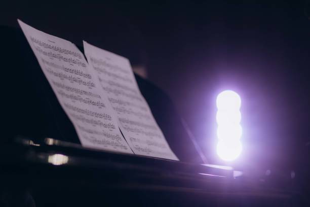 Piano close up, piano claps. black and white