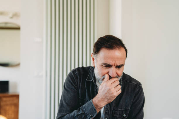 istock Mature man suffering from anxiety at home 2192979356
