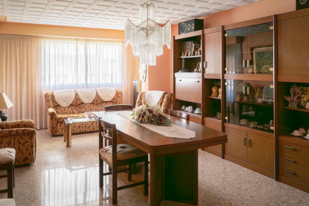 Living room from the eighties. Interior of a family flat