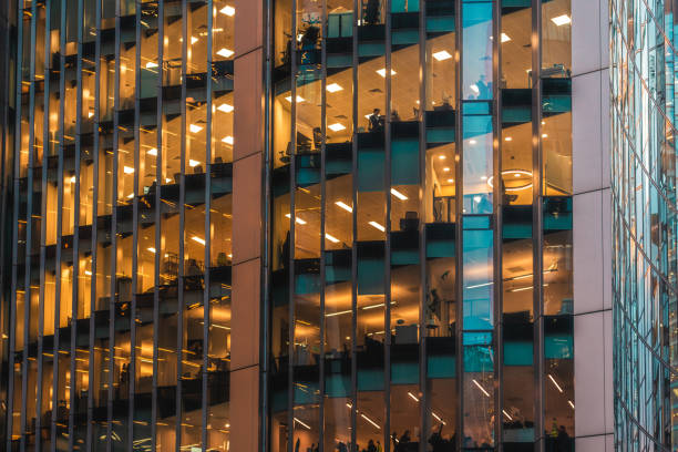 istock Illuminated office buildings in London 2192985118