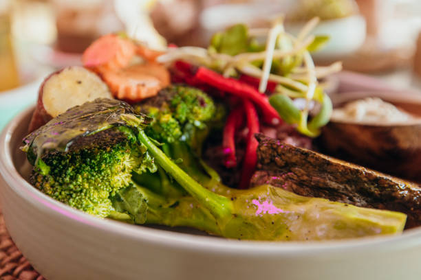Colorful Vegetable Salad with Broccoli and Root Vegetables