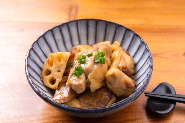 istock Stir-fried lotus root and chicken with soy sauce and koji 2192987186