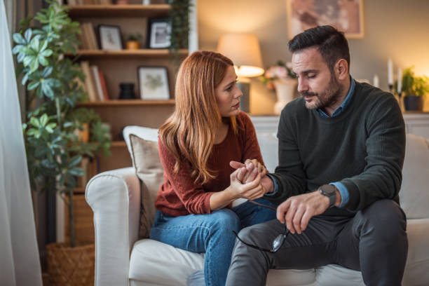 istock A woman comforts her depressed partner 2192989057