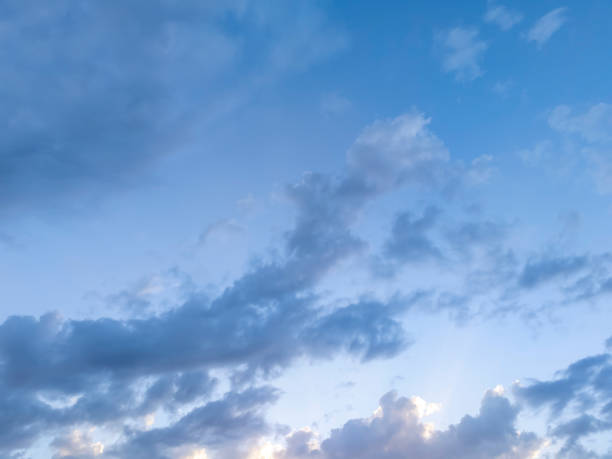 Beautiful blue sky with soft clouds creating a serene atmosphere, perfect for backgrounds and nature-themed projects.