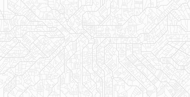 Seamless city street map on white background.