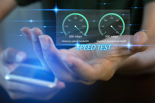 Fast Bandwidth Fast Internet Connection Speedtest Network Bandwidth Technology Man ...