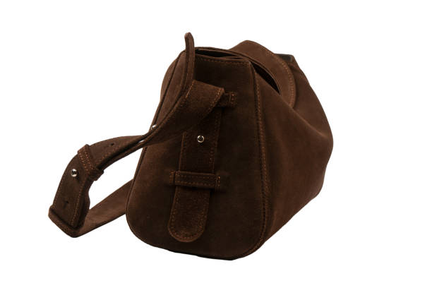 istock Brown suede bag isolated on a white background. 2192996651