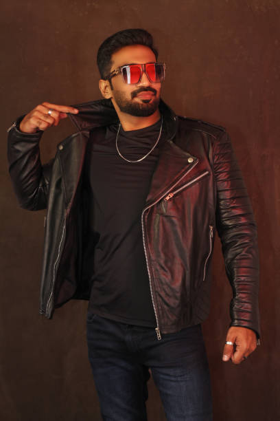 istock Portrait of a man with black leather jacket 2192998432