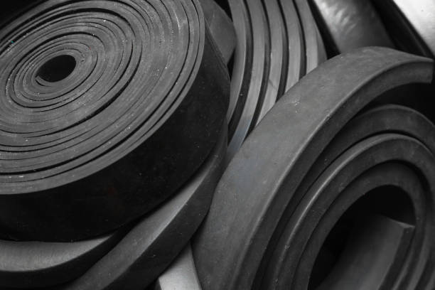 istock Close-up rubber sealing strips for waterproof doors. A pile of rubber twisted into rolls. 2192998764