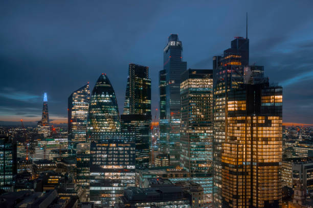 istock Skyscraper Skyline at Dusk in London, England, UK 2193000711