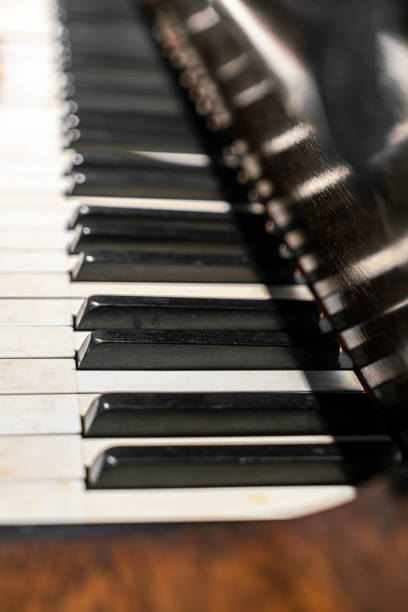 Antique piano keyboard shot