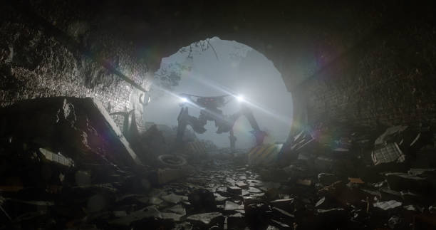 Digitally generated (without the use of any A.I. tools or technologies) rogue A.I. towering combat mech emerging from the mist with it's cold LED lights cutting through the haze. The destruction and chaos of the ruined tunnel are a stark backdrop for this menacing machine, standing as a grim reminder of humanity's technological downfall. This high-detail render showcases a gripping blend of sci-fi and apocalyptic storytelling.The scene was created in Autodesk® 3ds Max 2025 with V-Ray 7 and rendered with photorealistic shaders and lighting in Chaos® Vantage with some post-production added.