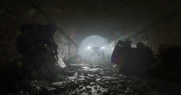 Digitally generated (without the use of any A.I. tools or technologies) suffocating darkness of a crumbling urban tunnel, where a team of tactical soldiers prepares for a stealth ambush. Illuminated faintly by the blinding headlights of an encroaching rogue A.I. combat mech, the atmosphere is thick with tension, dust, and the echo of distant destruction. This cinematic render captures the anticipation and danger of an imminent confrontation in a post-apocalyptic landscape.The scene was created in Autodesk® 3ds Max 2025 with V-Ray 7 and rendered with photorealistic shaders and lighting in Chaos® Vantage with some post-production added.