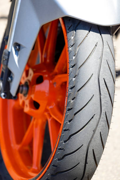 istock Closeup modern motorcycle wheel, background with copy space 2193007209