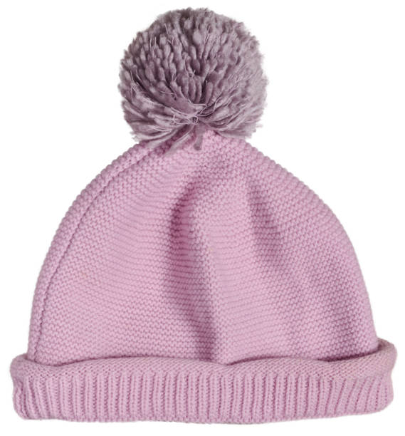 istock Knitted woolen pink hat with pompom on isolated background 2193008932