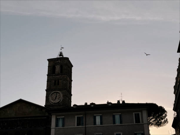 Sunset silhouette view in Florence