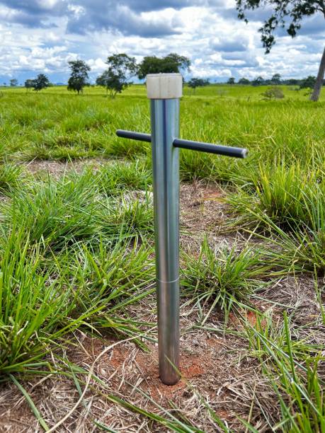 istock Soil sampling technology in livestock farming. Sampling soil in pasture. detail for soil sampler equipment 2193027195