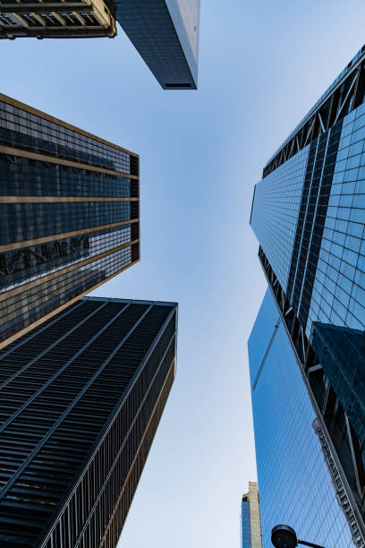 istock Skyscraper in metropolis city. City perspective. Modern office building architecture. Perspective building architecture. Skyscraper with architectural shape. Modern city building. Office complexes 2193032464