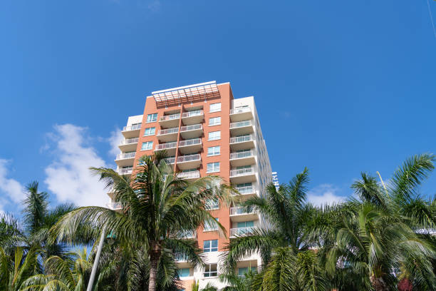 istock skyscraper architectural building outdoor with palms. skyscraper architectural building in miami. 2193035858