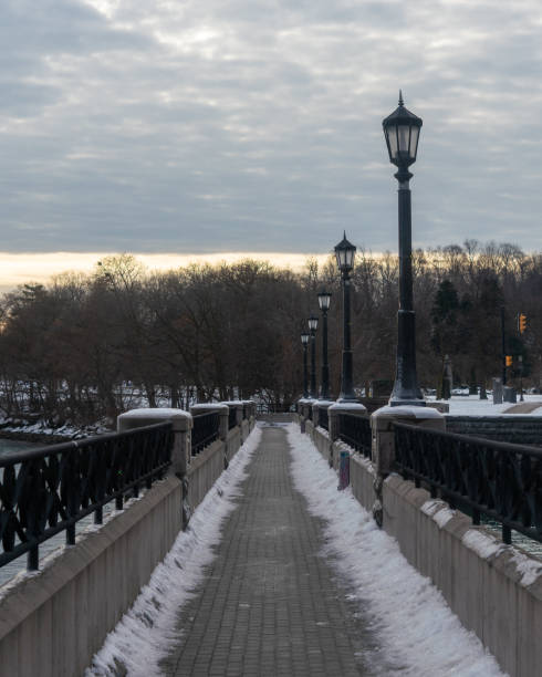 Niagara Falls-  Stone Bridge with Street Lights