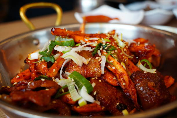 Korean popular and popular stir-fried pork