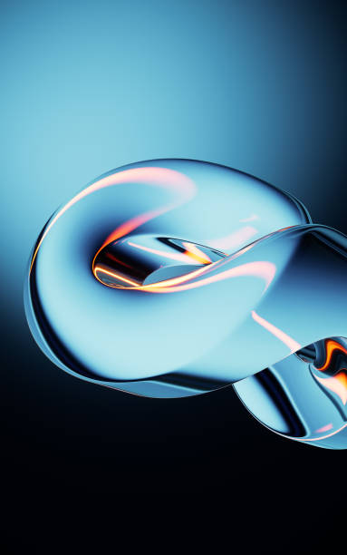 istock Abstract blue gradient glass background with smooth transitions of color, 3d rendering. 2193043994