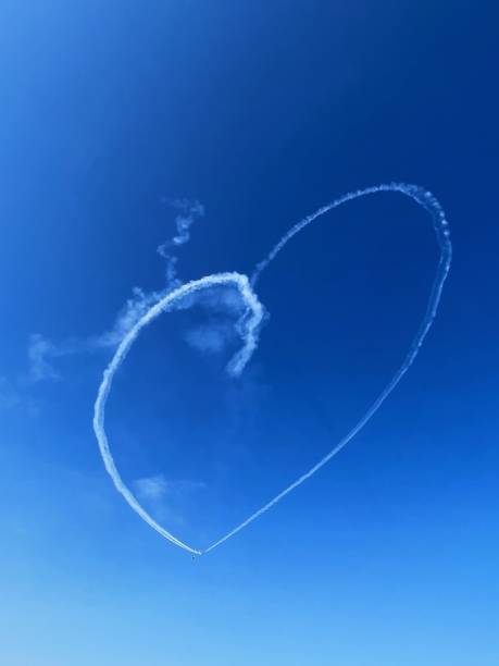istock Heart shaped aerobatic smoke 2193048610