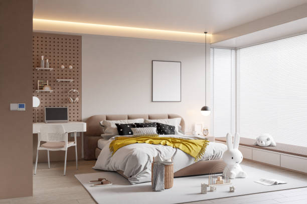 istock Interior Kids Room Wall Mockup 2193054379
