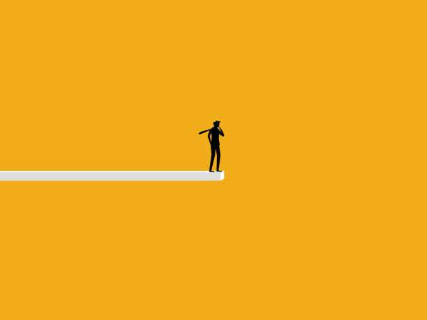 istock Problem, Risk. Confident Businessman Thinking and Making Decisions at the End of the Board 2193054421
