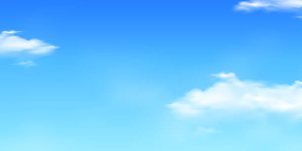 istock Sky Blue, Cloud Background, Horizon Summer Clear Sky, Vector landscape nature sunrise in Winter, Spring panorama banner white clouds 2193056727